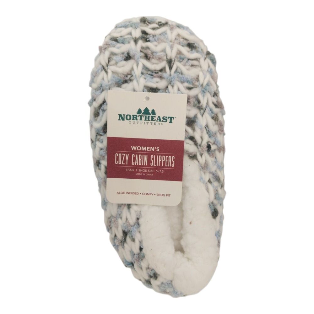 Northeast Outfitters Cozy Cabin Womens Chunky Space Dye Slippers Blue Size 5 - 7